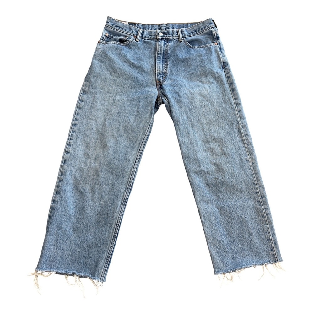 Levis 550 Relaxed Fit Light Wash Raw Hem Jeans W36 L25 00550-4886